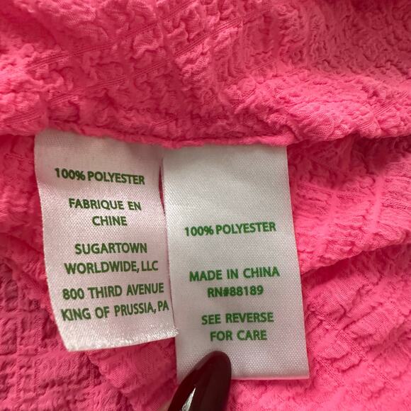 Lilly Pulitzer bright pink textured tank top size L - Picture 7 of 13
